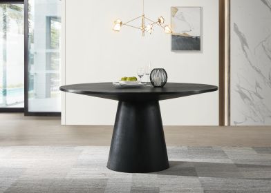 Jasper Ebony Black 47" Wide Contemporary Round Dining Table