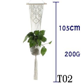 Flower Pot Net Bag Beige Cotton Rope Indoor Plant Hanger Hanging Basket Sling (Option: 12 Style)